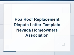 Hoa Roof Replacement Dispute Letter Template Nevada Homeowners Association