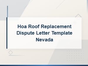 Nevada Hoa Roof Replacement Dispute Letter Template