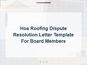 Hoa Roof Dispute Resolution Letter Template