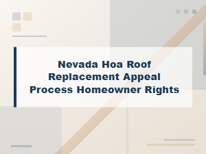 Nevada Hoa Roof Replacement Appeal Letter Templates
